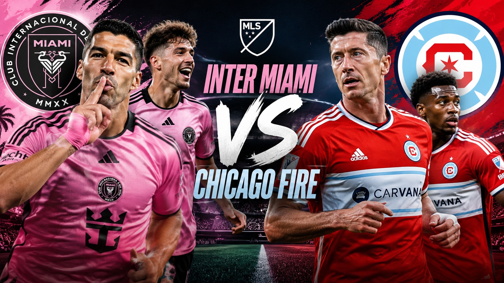 Inter Miami vs Chicago Fire: Suarez Rusak Debut Lewandowski
