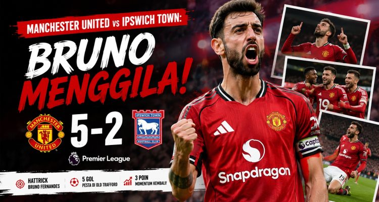 Manchester United vs Ipswich Town: Bruno Menggila!