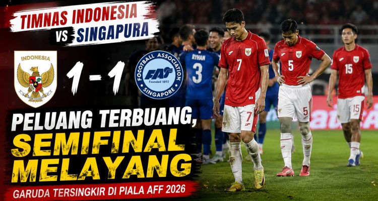 Timnas Indonesia vs Singapura: Peluang Terbuang, Semifinal Melayang