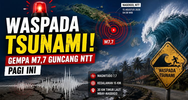 Waspada Tsunami! Gempa M7,7 Guncang NTT Pagi Ini