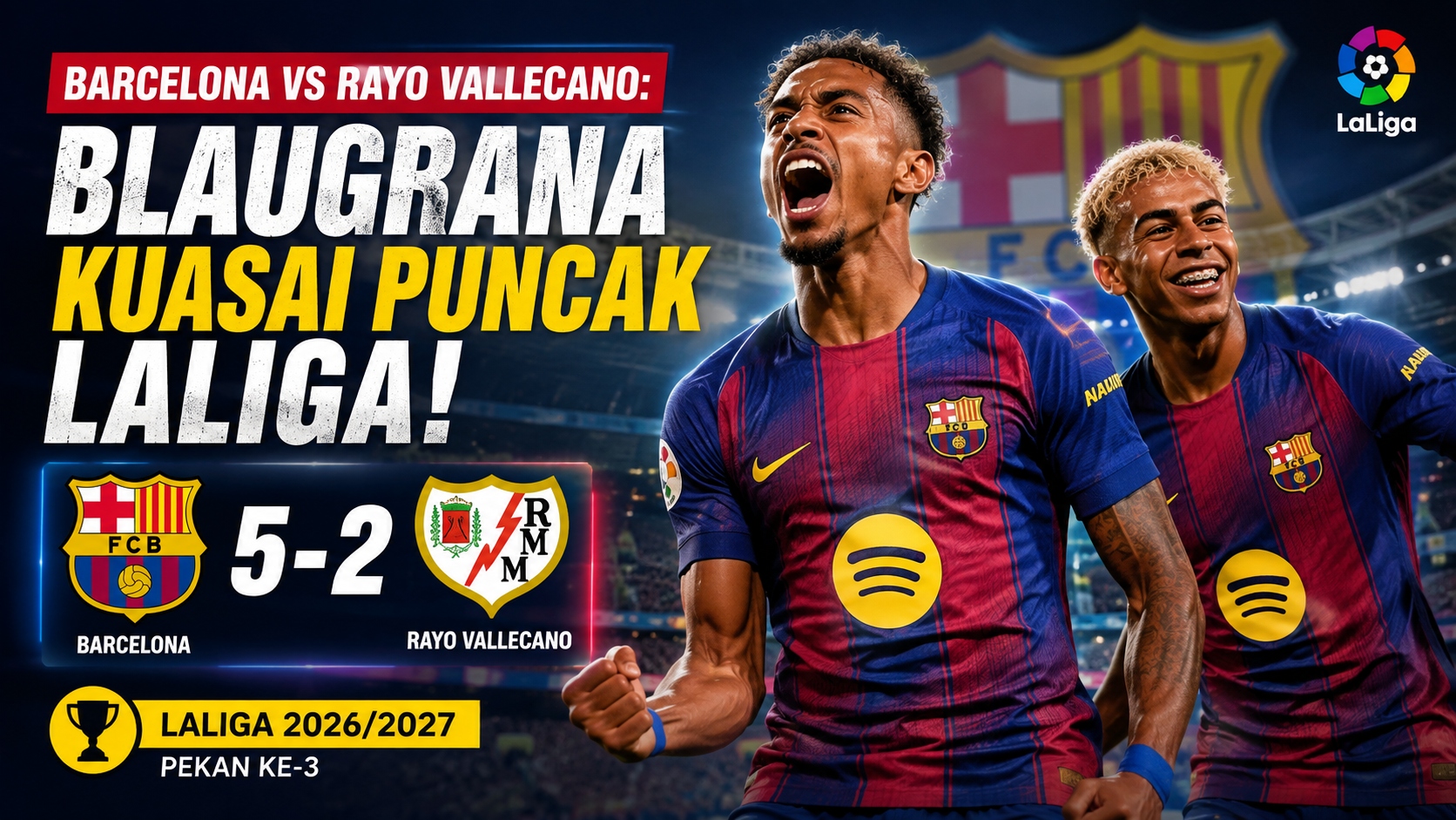 Barcelona vs Rayo Vallecano: Blaugrana Kuasai Puncak LaLiga