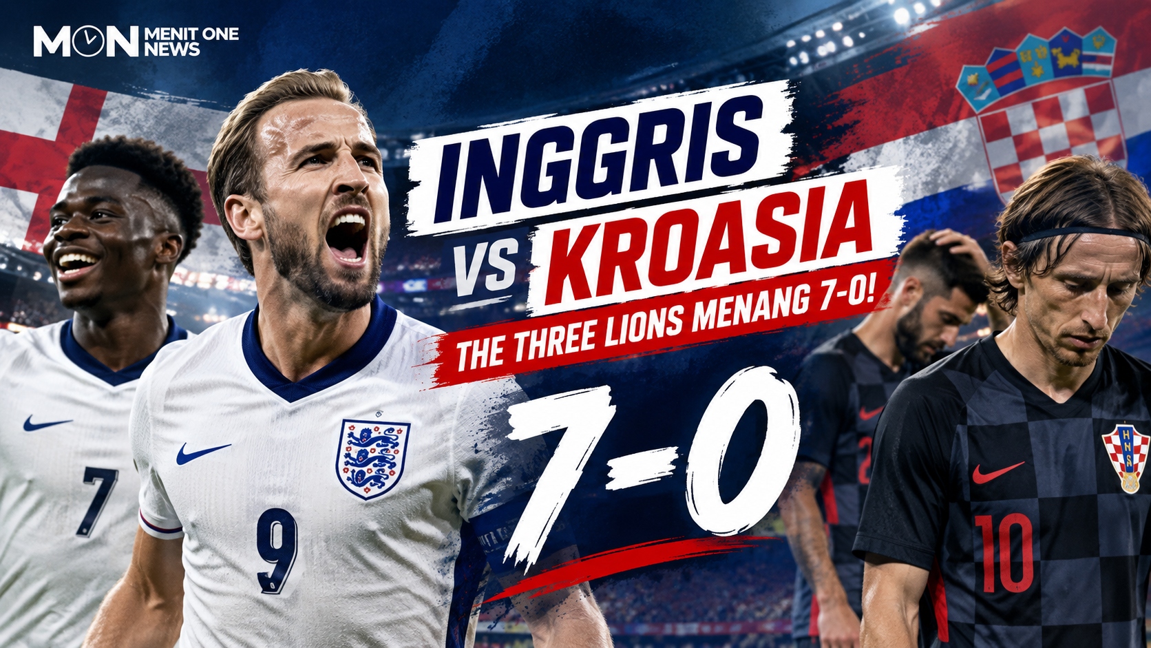 Inggris vs Kroasia: The Three Lions Menang 7-0!