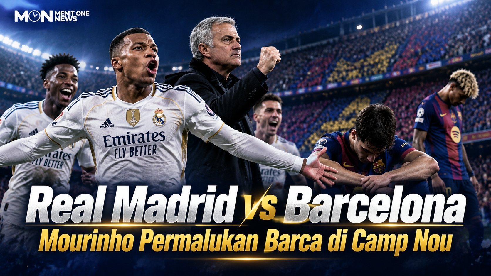Real Madrid vs Barcelona: Mourinho Permalukan Barca di Camp Nou